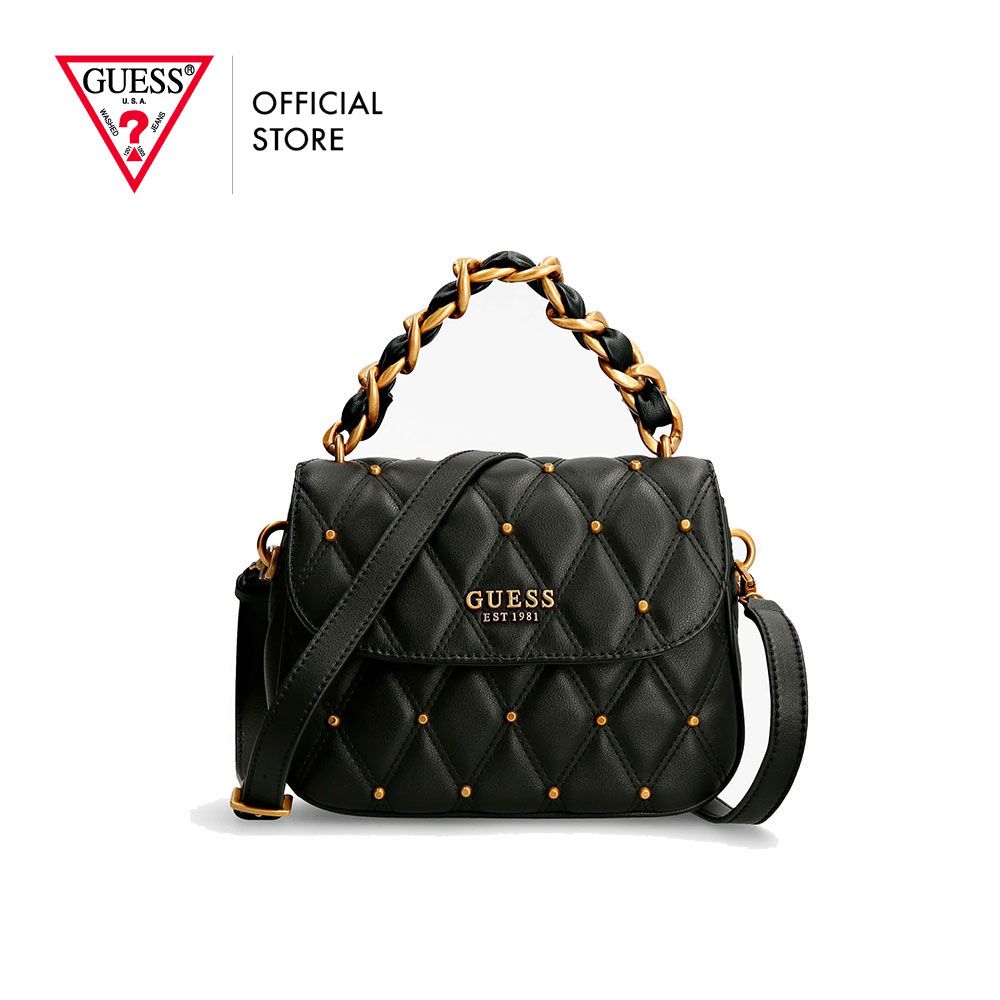GUESS Women's Triana Black Flap Shoulder Bag